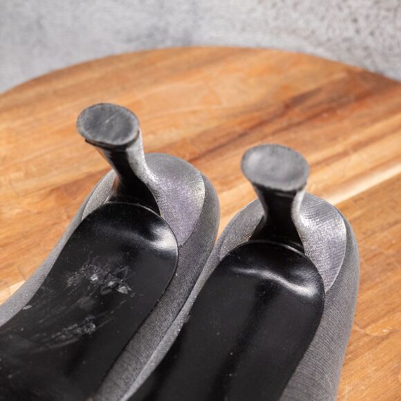 Stuart Weitzman Pewter Jeweled Evening Heel 9.5 B - Picture 10 of 11